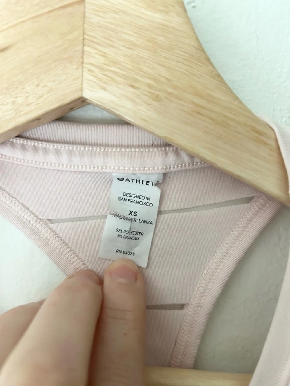 Athleta Light Pink XS Stripe Mesh Chi Tank Racerback Workout Top - Picture 3 of 8